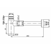 سيفون حوض كروم لامع ديورافيت